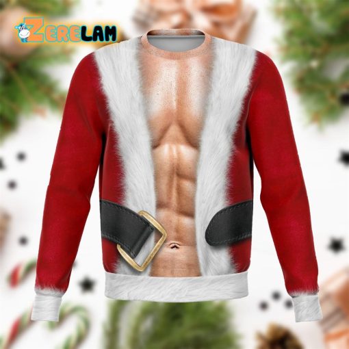 Muscle Santa Sexy Christmas Ugly Sweater
