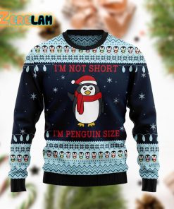 Not Short Penguin Size Christmas Pattern Funny Ugly Sweater