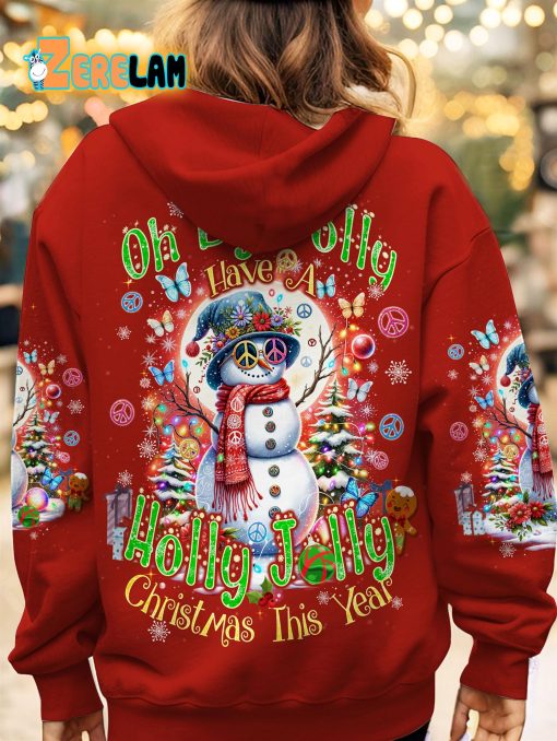 Oh By Golly Snowman Christmas Red Hoodie