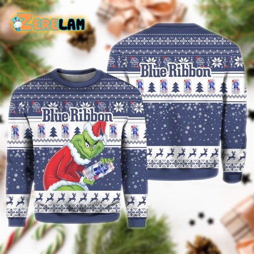 Pabst Blue Ribbon Grnch Ugly Sweater