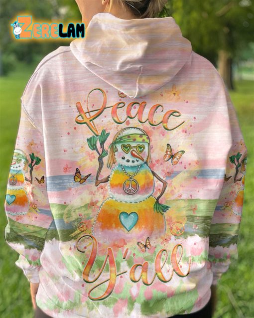 Peace Y’all Snowman Christmas Hoodie