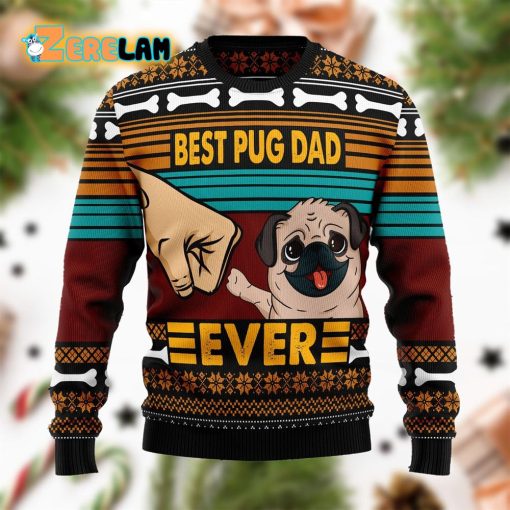 Pug Best Dog Dad Funny Ugly Sweater