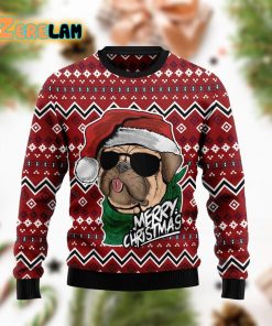 Pug Merry Christmas Sunglasses Funny Ugly Sweater