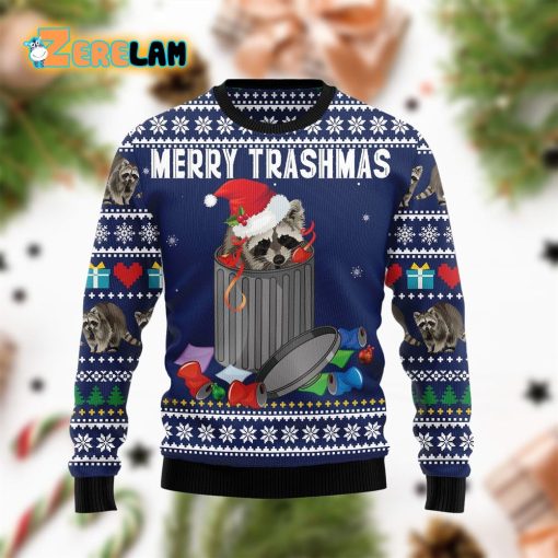 Raccoon Merry Trashmas Christmas Funny Ugly Sweater