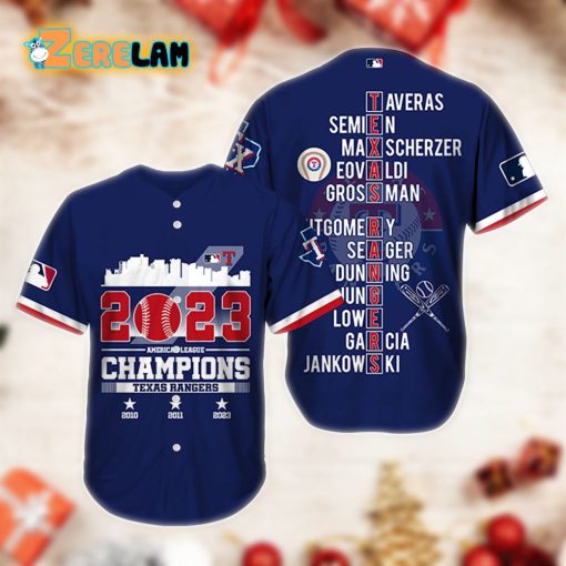 Rangers 2023 Champions Baseball Jersey Style