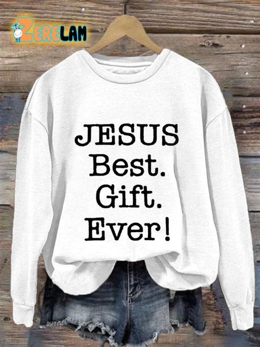 Retro Jesus Best Gift Ever Print Sweatshirt