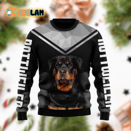 Rottweiler I’m A Lover Not A Fighter Christmas Funny Ugly Sweater