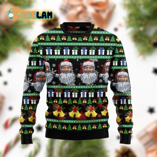 Santa Claus Jingle Bell Funny Green Ugly Sweater