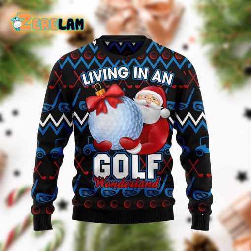 Santa Clause Golf Wonderland Funny Ugly Sweater