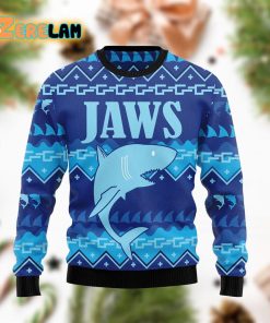 Shark Jaws Christmas Funny Blue Ugly Sweater