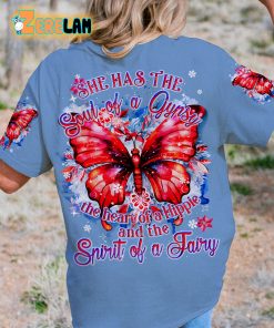 She Has The Soul Of A Gypsy The Heart Of A Hippie And The Spirit Of A Fairy Butterfly Christmas T-shirt