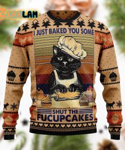 Shut The Fucupcakes Christmas Funny Ugly Sweater