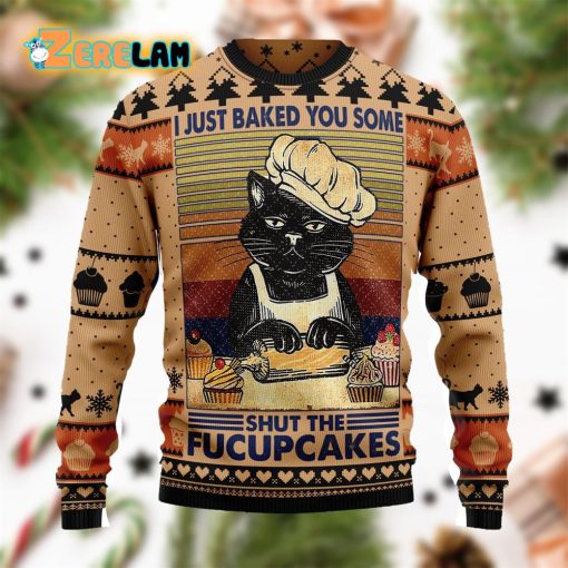 Shut The Fucupcakes Christmas Funny Ugly Sweater