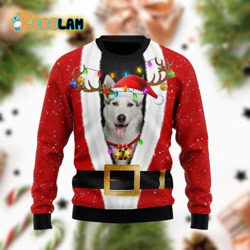 Siberian Husky Christmas Funny Red Ugly Sweater