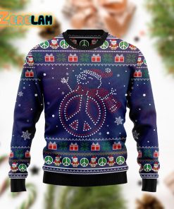 Snowman Peace Sign Tie Dye Christmas Funny Ugly Sweater