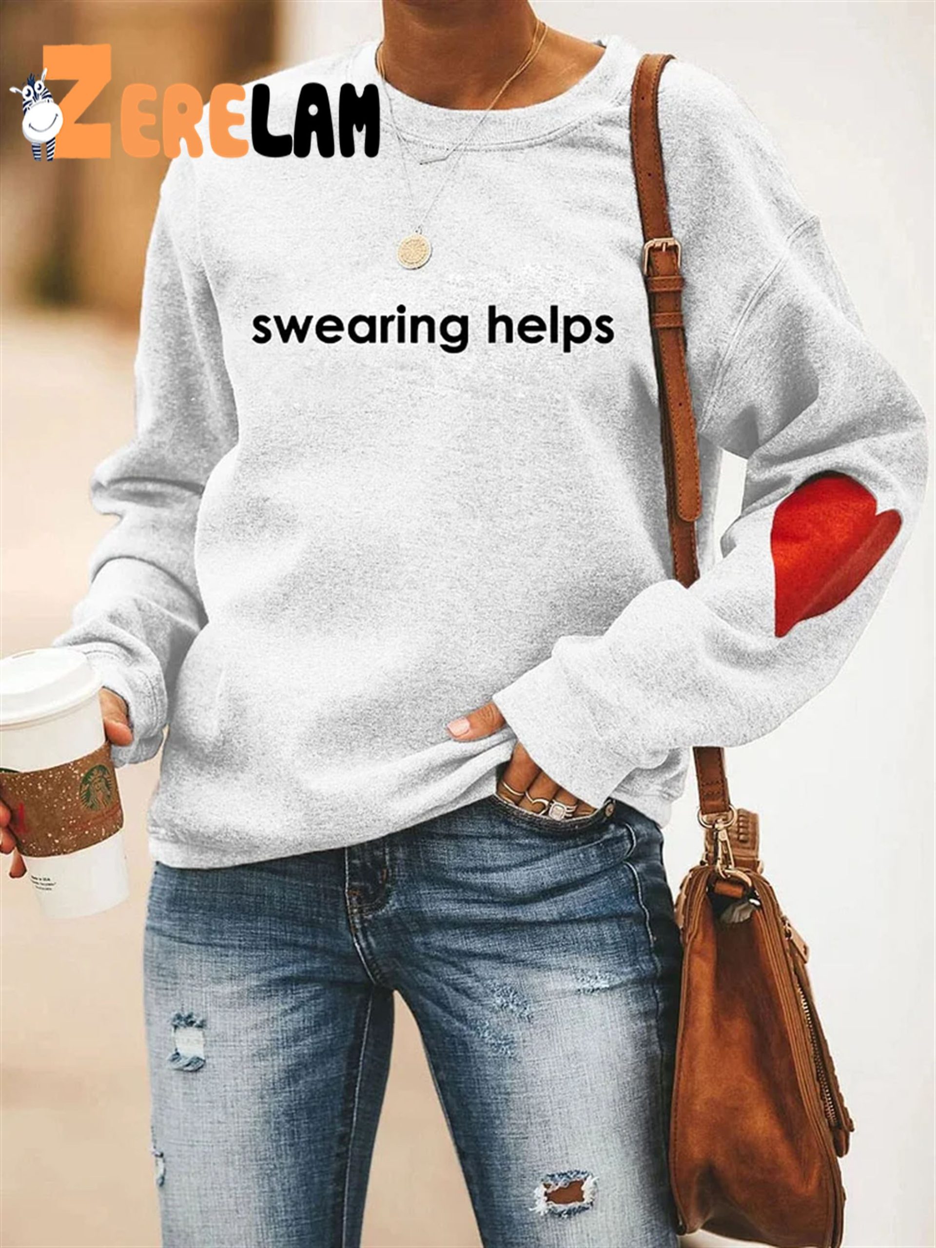 Swearing Helps Heart Sweatshirt 1