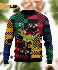 T-rex Rawr Rawr Rawr Christmas Funny Ugly Sweater