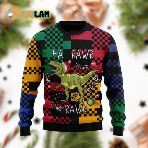 T-rex Rawr Rawr Rawr Christmas Funny Ugly Sweater