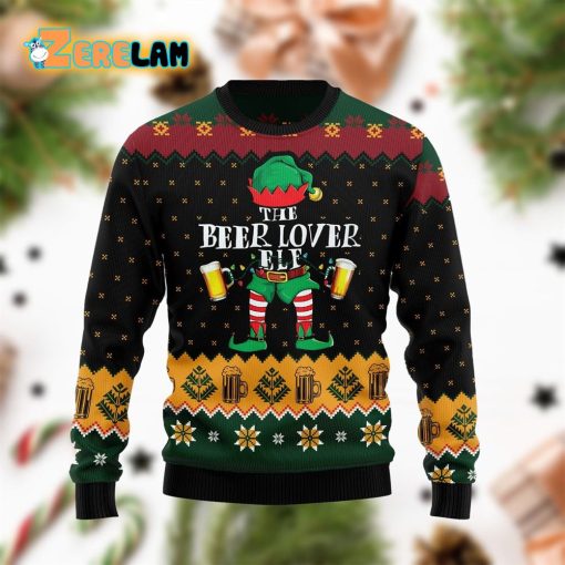The Beer Lover Elf Funny Ugly Sweater