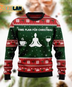 Time Plan For Christmas Yoga Funny Ugly Sweater