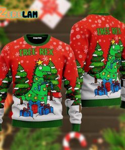 Tree Rex Green Dinosaur Ugly Sweater