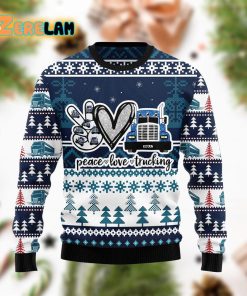 Truck Peace Love Christmas Funny Ugly Sweater