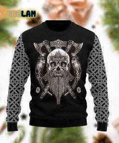 Viking My Side Christmas Funny Black Grey Ugly Sweater