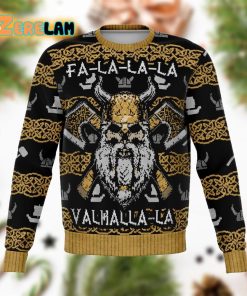 Viking Fa-La-La-La Valhalla-La Christmas Yellow Black Ugly Sweater