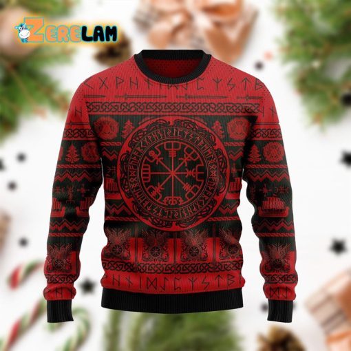 Viking Vegvisir Christmas Funny Red Ugly Sweater