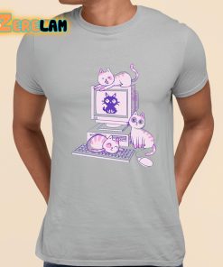 Weirdlilguys Computer Cat Shirt grey 1