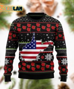 West Virginia Roses Christmas Funny Ugly Sweater