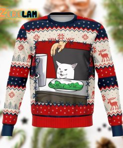 Woman Yelling At Smudge The Cat Meme V1 Christmas Ugly Sweater