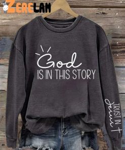 Women's Casual God Is In This Story Printed Long Sleeve Sweatshirt