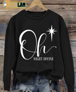 Women's Christmas Oh Night Divine Casual Long Sleeve Sweatshirt