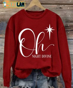Womens Christmas Oh Night Divine Casual Long Sleeve Sweatshirt 2