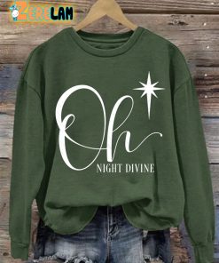 Womens Christmas Oh Night Divine Casual Long Sleeve Sweatshirt 3
