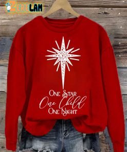 Womens Christmas One Star One Child One Night Sweatshirt 3