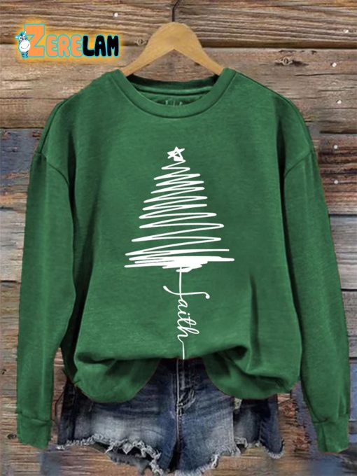 Women’s Faith Christmas Tree Sweatshirt