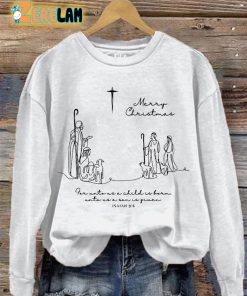 Women's Merry Christmas For Unto Us A Child Is Born Isaiah 96 Sweatshirt
