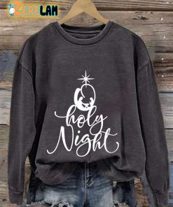 Women’s Oh Holy Night Print Casual Sweatshirt