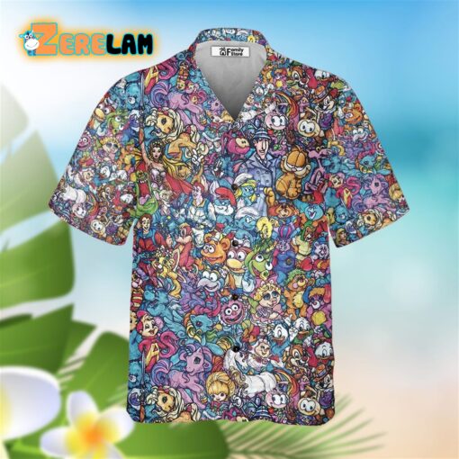 80S Throwback Cartoon Pattern Hawaiian Shirt