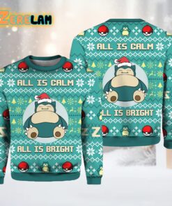 All Is Calm All Bright Snorlax Pokemon Ugly Sweater Hot Fashion