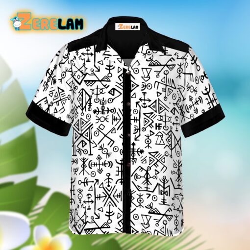 Ancient Viking Seamless Pattern Hawaiian Shirt