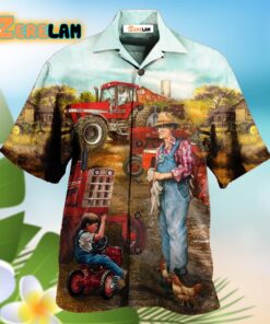 Awesome Fatherhood In Farm Hawaiian Shirt