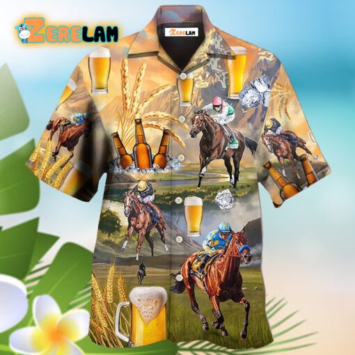 Beer And Horse Racing On The Steppe Hawaiian Shirt