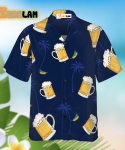 Beer Dark Blue Hawaiian Shirt