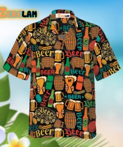 Beer Mug Pattern Hawaiian Shirt