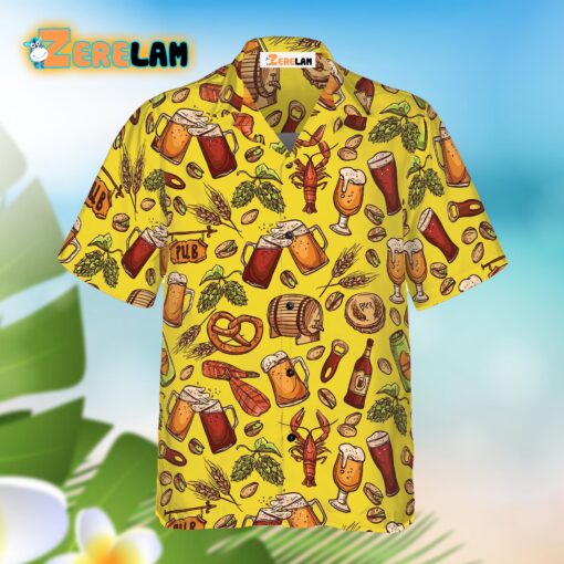 Beer Yellow Lobster Yummy Hawaiian Shirt