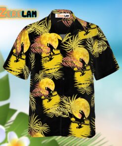 Black And Yellow Moonlight Bigfoot Hawaiian Shirt