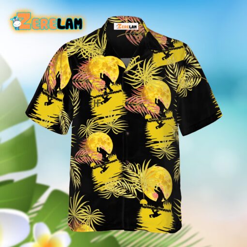 Black And Yellow Moonlight Bigfoot Hawaiian Shirt